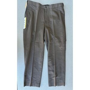 Zanella Todd Mens Brown 100% Virgin Wool Flat Front Dress Pants Made in Italy 36